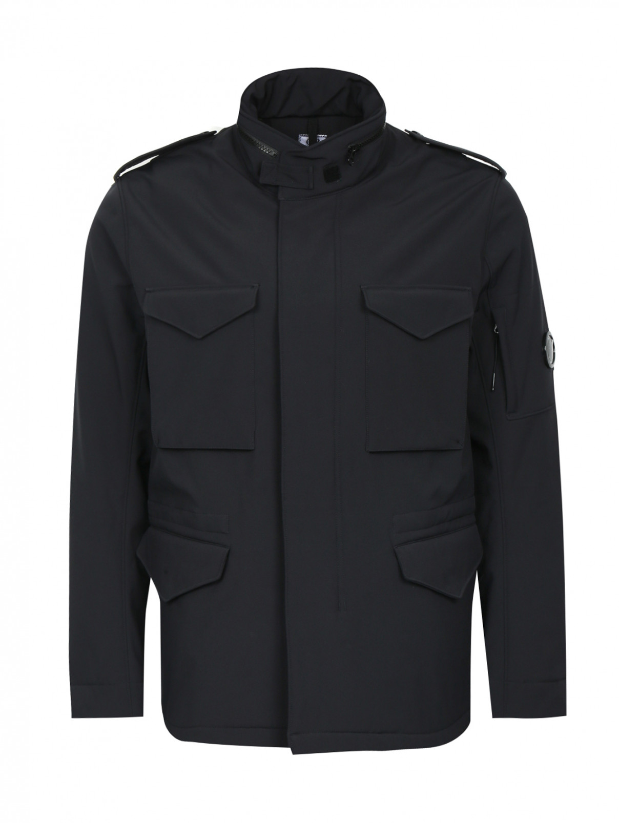 Куртка на молнии с накладными карманами C.P. Company  –  Общий вид  – Цвет:  Черный