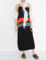 Платье миди на бретелях с плиссированной юбкой и аппликацией из кружева Tory Burch  –  МодельОбщийВид