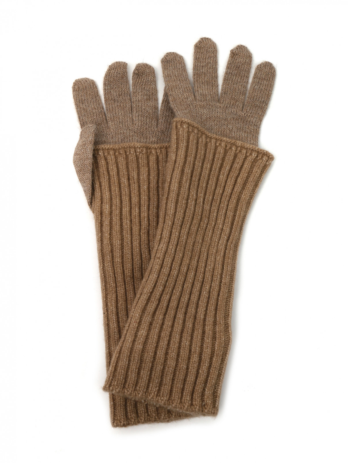 Трикотажные перчатки из шерсти Weekend Max Mara  –  Общий вид  – Цвет:  Коричневый