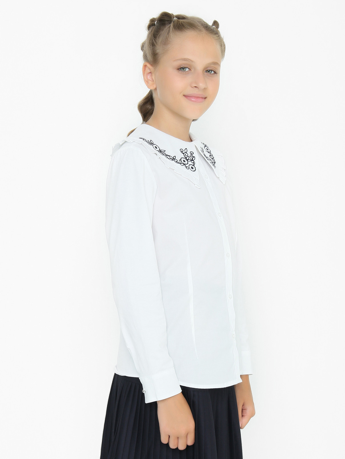 Блуза с отложным воротником Aletta Couture  –  МодельВерхНиз  – Цвет:  Белый