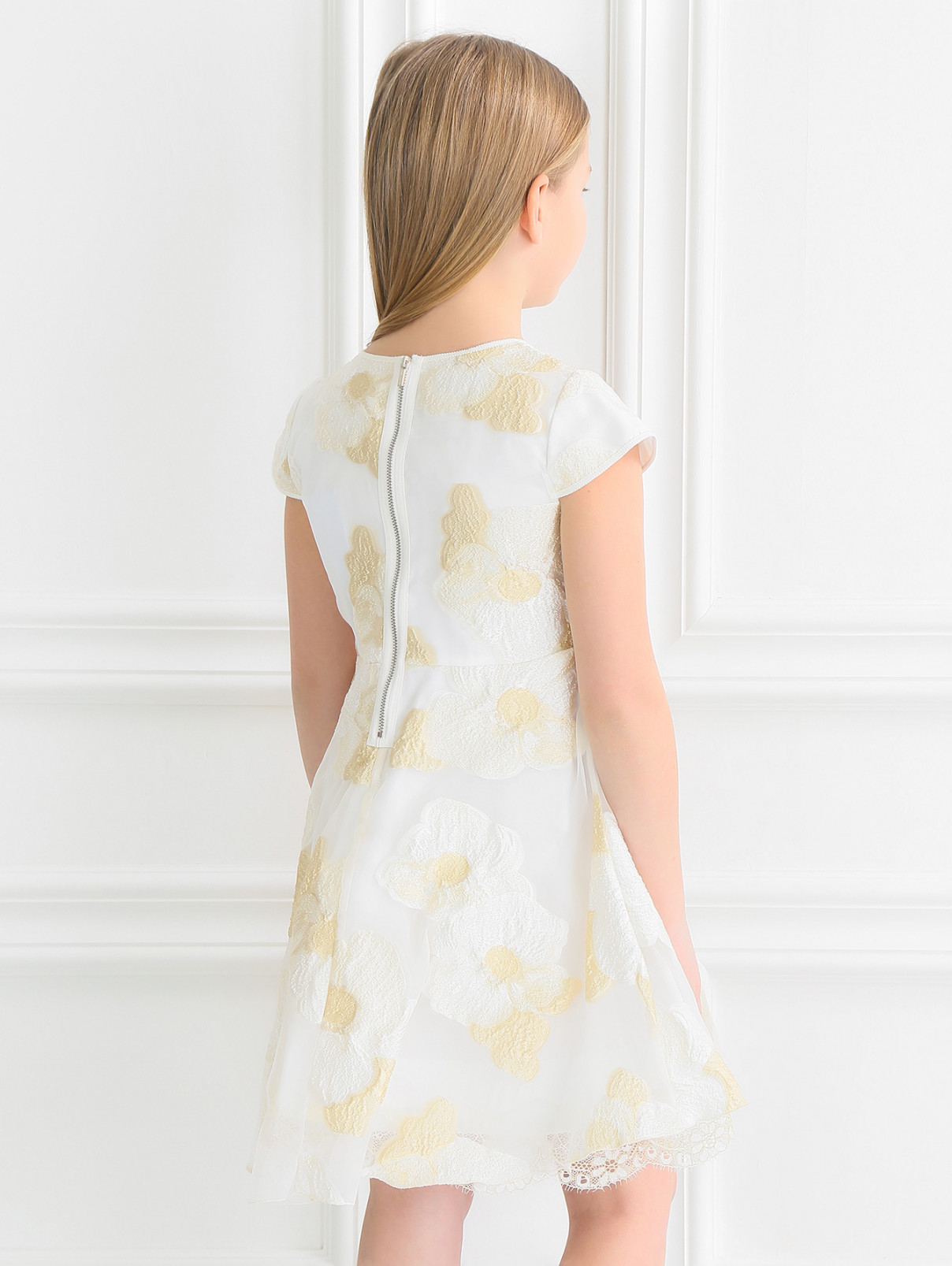 Приталенное платье с цветочным узором MiMiSol  –  Модель Верх-Низ1  – Цвет:  Мультиколор