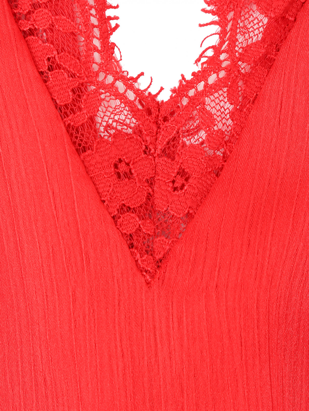 Платье с поясом и вставками из кружева SILVIAN HEACH  –  Деталь  – Цвет:  Красный