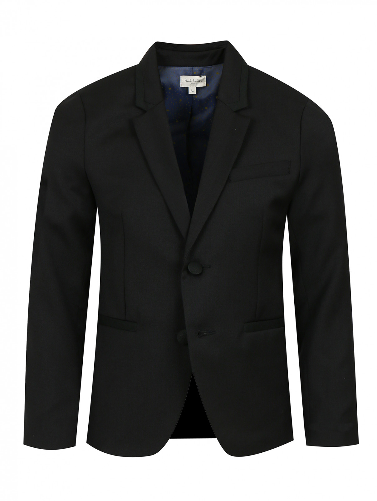 Пиджак классический из шерсти Paul Smith Junior  –  Общий вид  – Цвет:  Черный