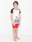 Пижама хлопковая с принтом La Perla  –  МодельВерхНиз