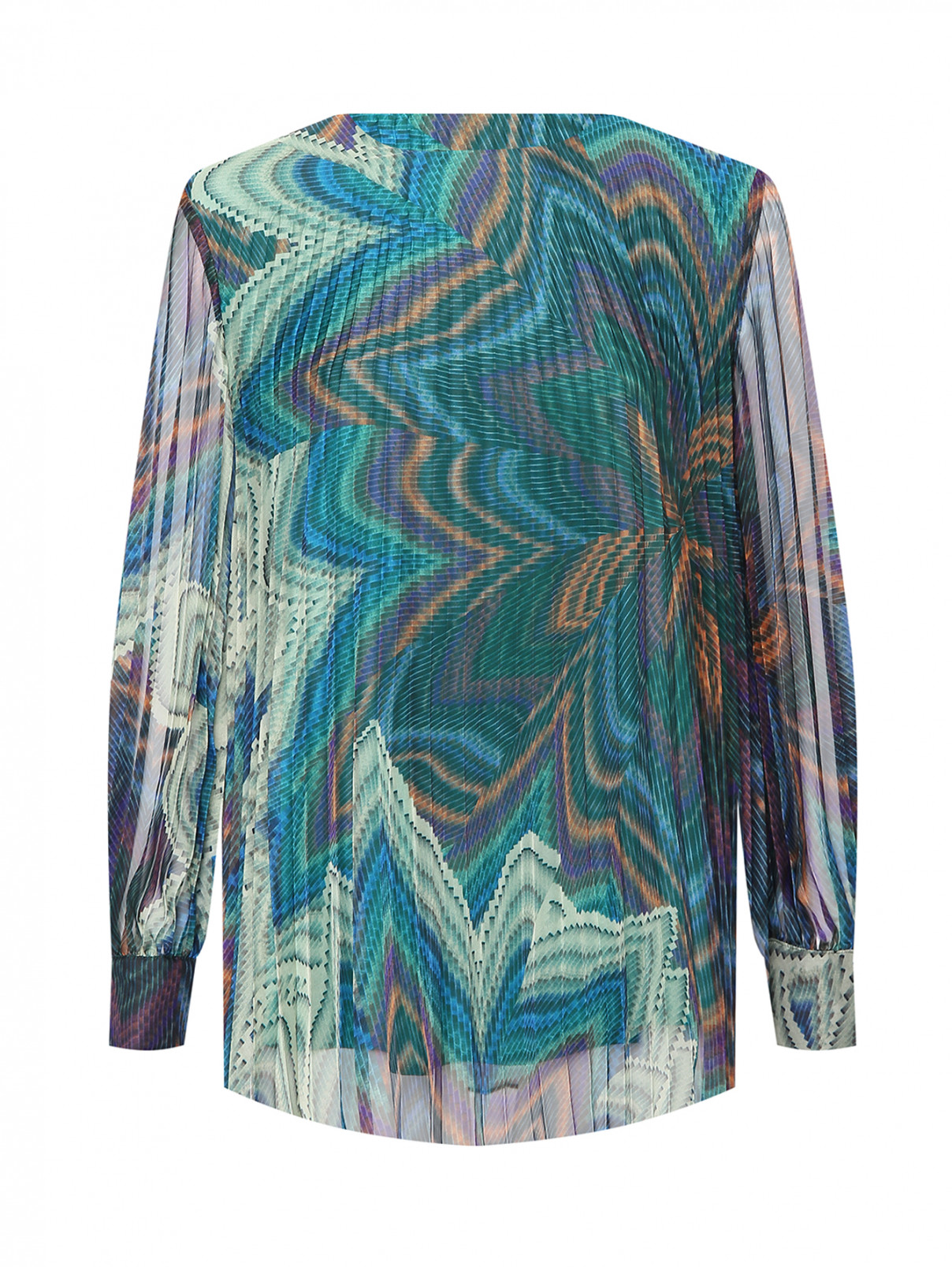 Плиссированная блуза с узором Marina Rinaldi  –  Общий вид  – Цвет:  Узор