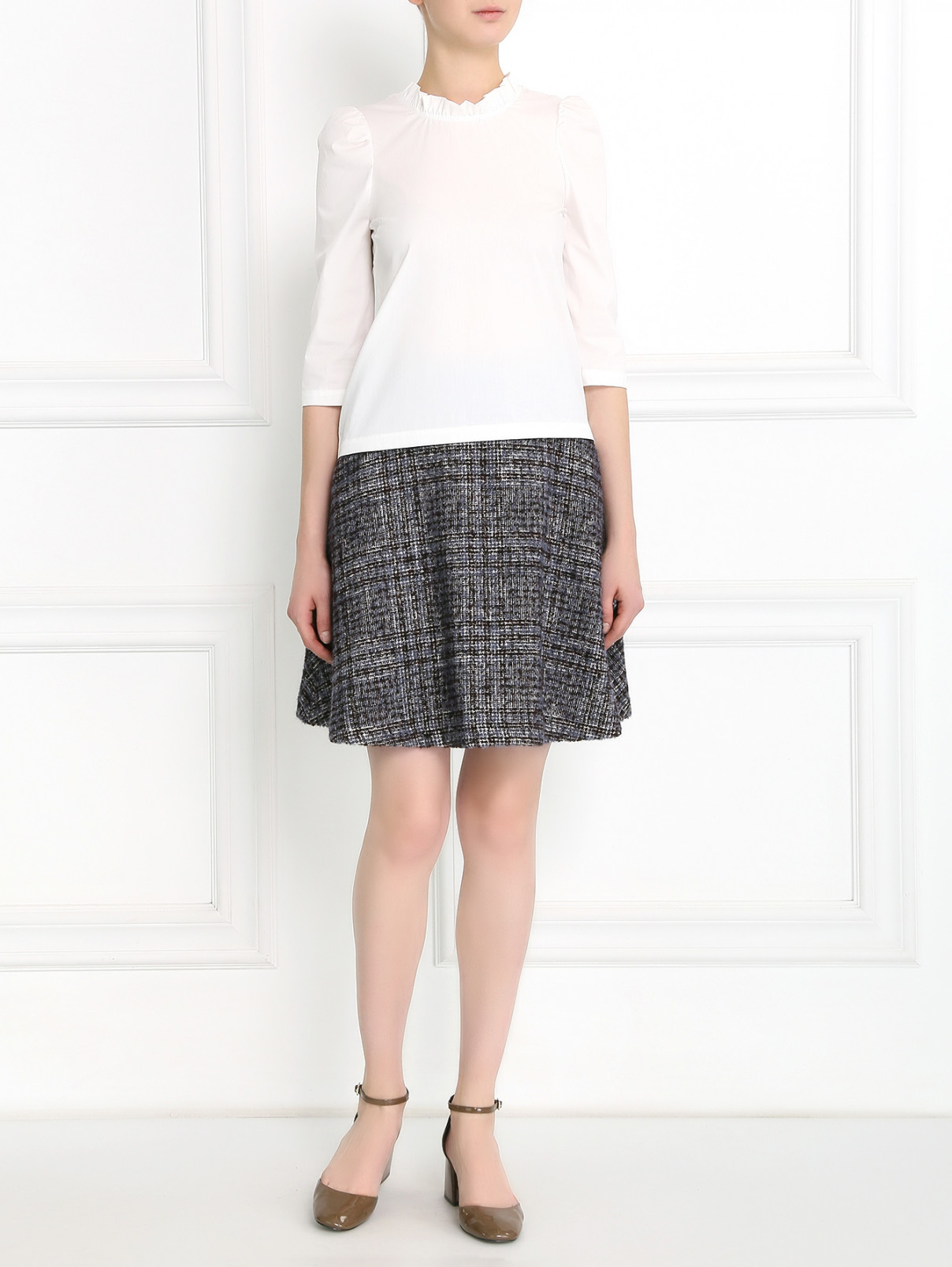 Блуза из хлопка с рукавом 3/4 L'Autre Chose  –  Модель Общий вид  – Цвет:  Белый