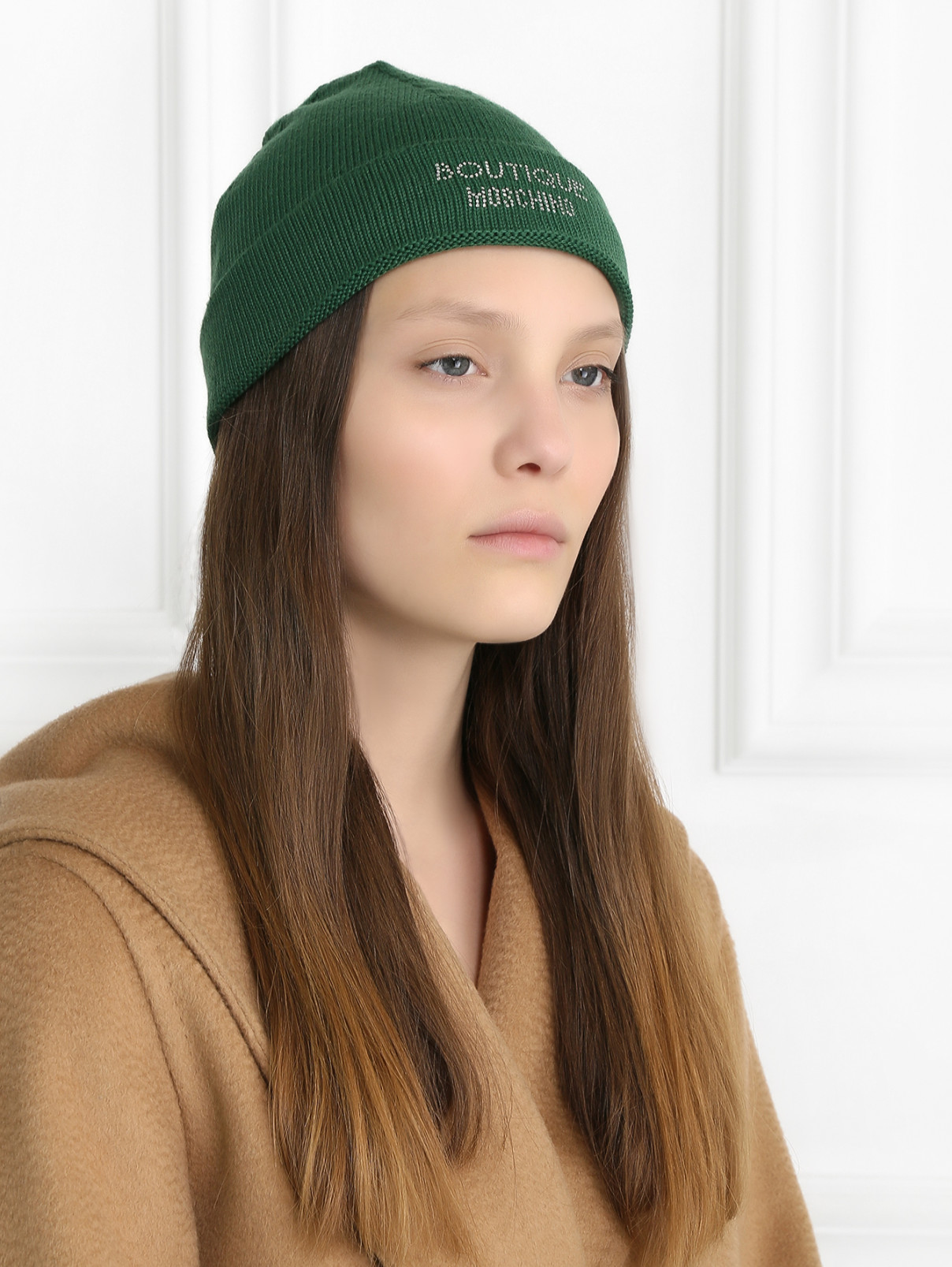 Шапка из шерсти Moschino Couture  –  Модель Общий вид  – Цвет:  Зеленый