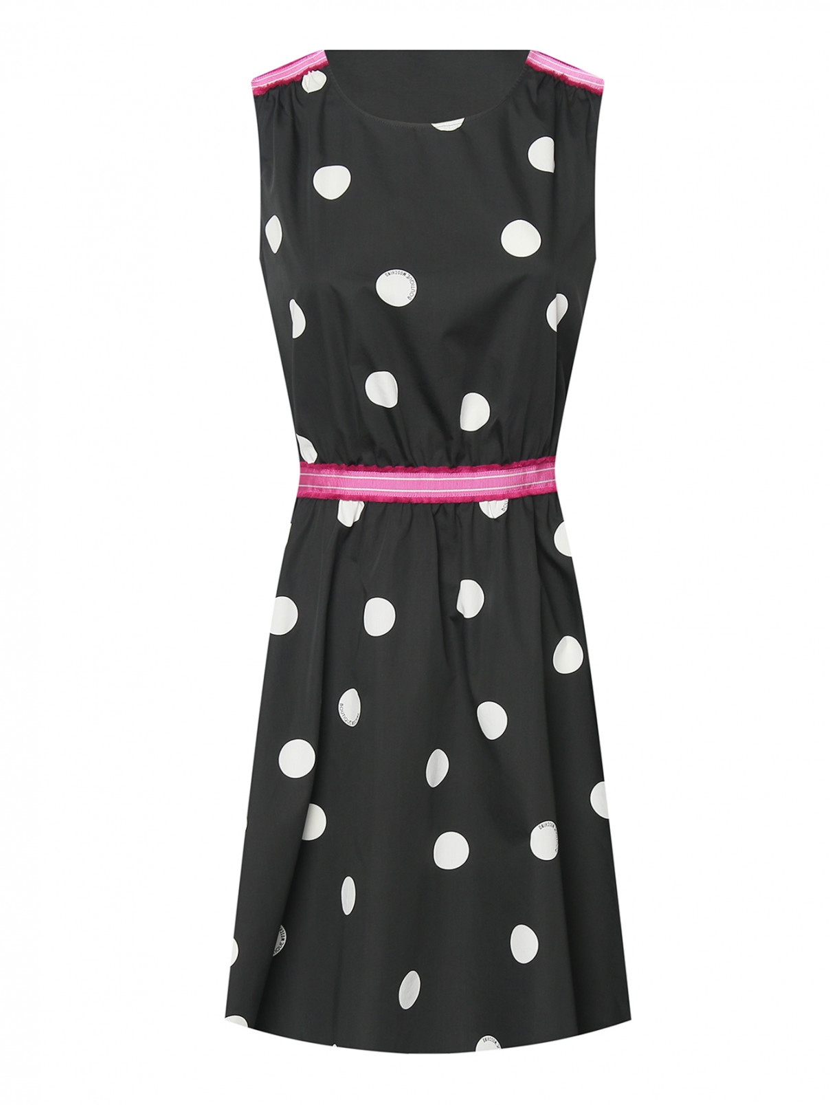 Платье в крупный горох Moschino Boutique  –  Общий вид  – Цвет:  Черный