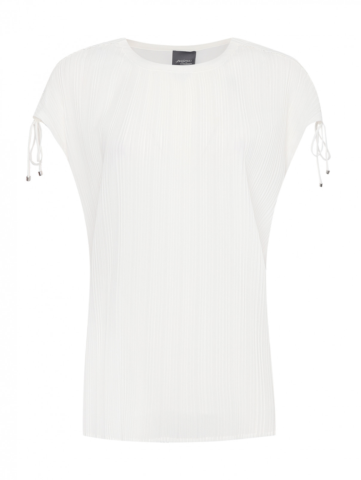 Блузка из плиссированной ткани Persona by Marina Rinaldi  –  Общий вид  – Цвет:  Белый