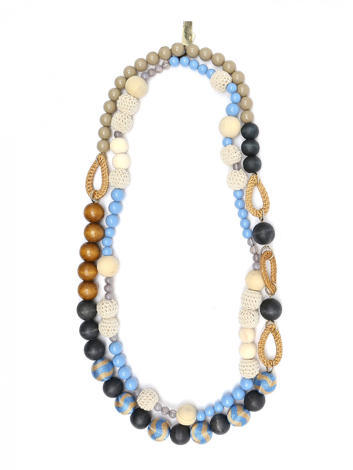 ожерелье из деревянных и плястиковых бусин Weekend Max Mara  –  Общий вид  – Цвет:  Мультиколор
