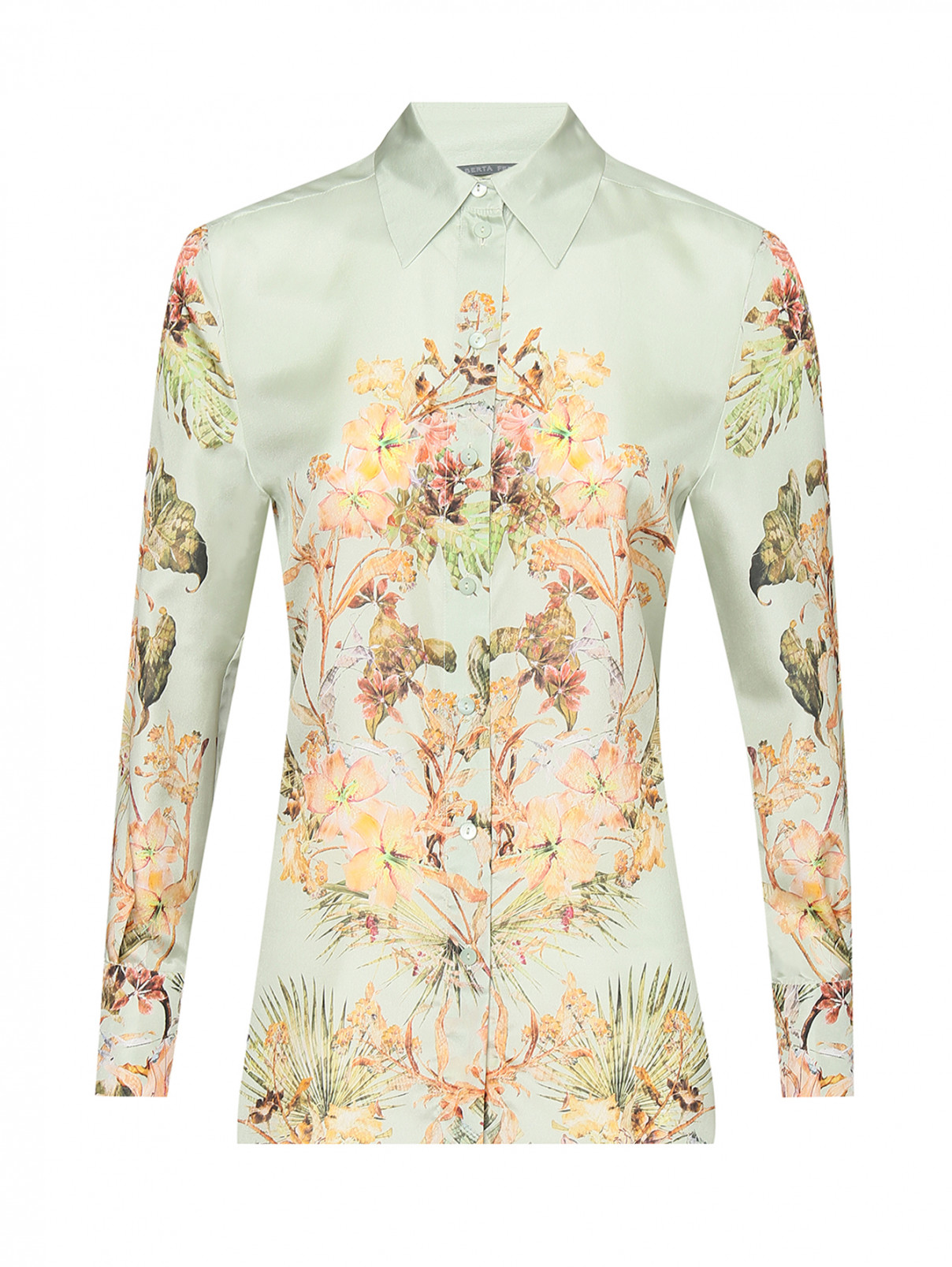 Блуза из шелка с узором Alberta Ferretti  –  Общий вид  – Цвет:  Узор