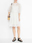 Платье-мини из смешанного хлопка с вышивкой Alberta Ferretti  –  МодельОбщийВид