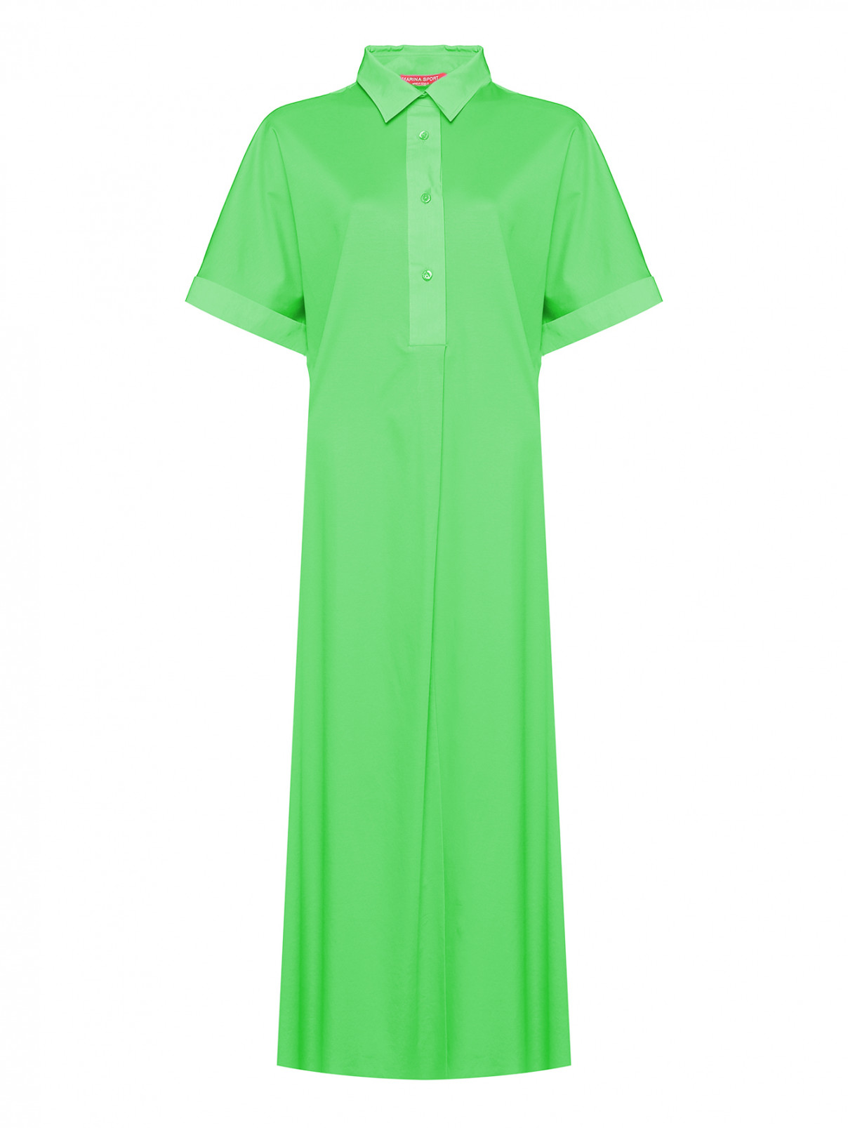 Трикотажное платье с короткими рукавами Marina Rinaldi  –  Общий вид  – Цвет:  Зеленый
