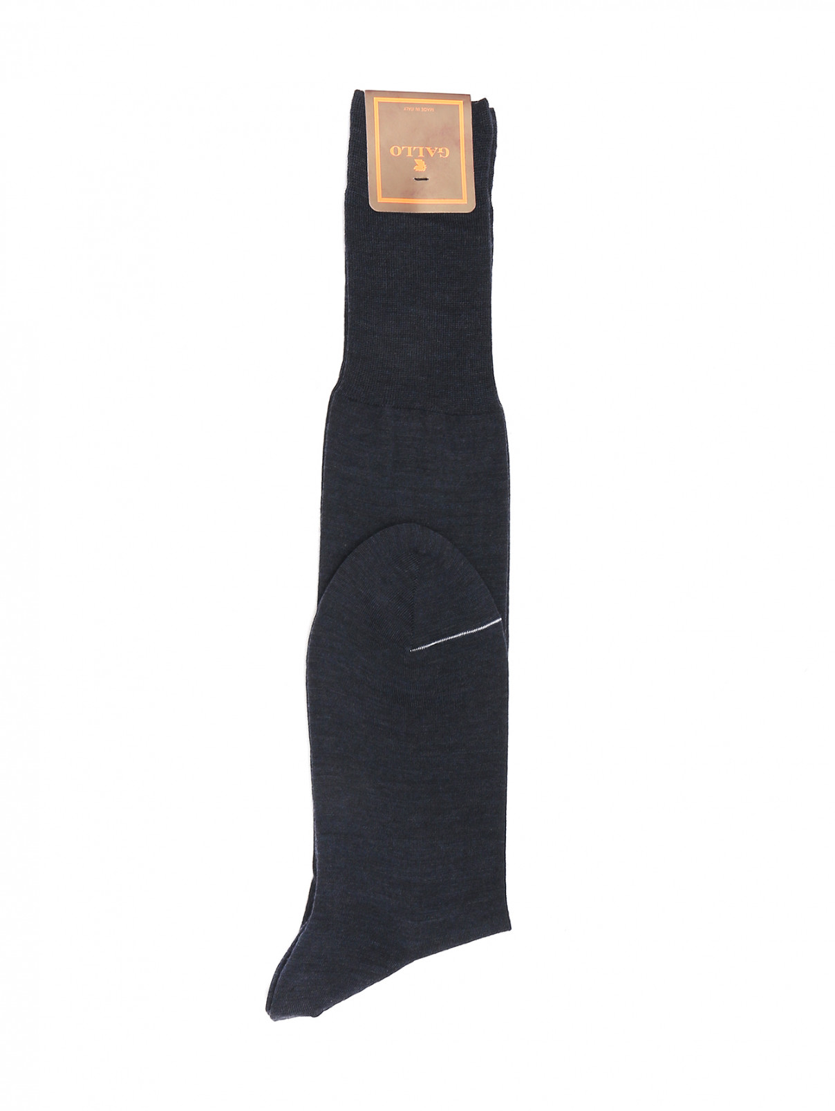 Однотонные носки из шерсти Gallo  –  Общий вид  – Цвет:  Синий