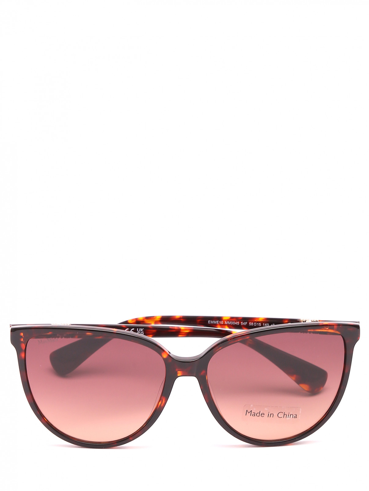 Солнцезащитные очки в оправе из пластика Max Mara  –  Общий вид  – Цвет:  Коричневый