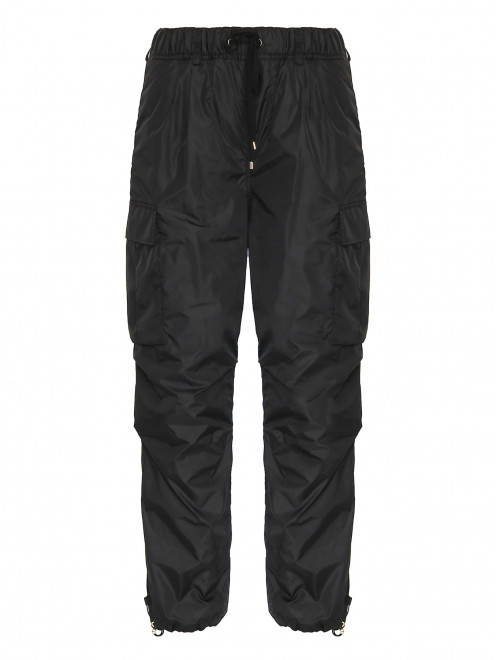 Утепленные брюки на резинке с карманами - Общий вид