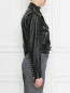 Куртка кожанная с металлическим декором Mo&Co  –  МодельВерхНиз2