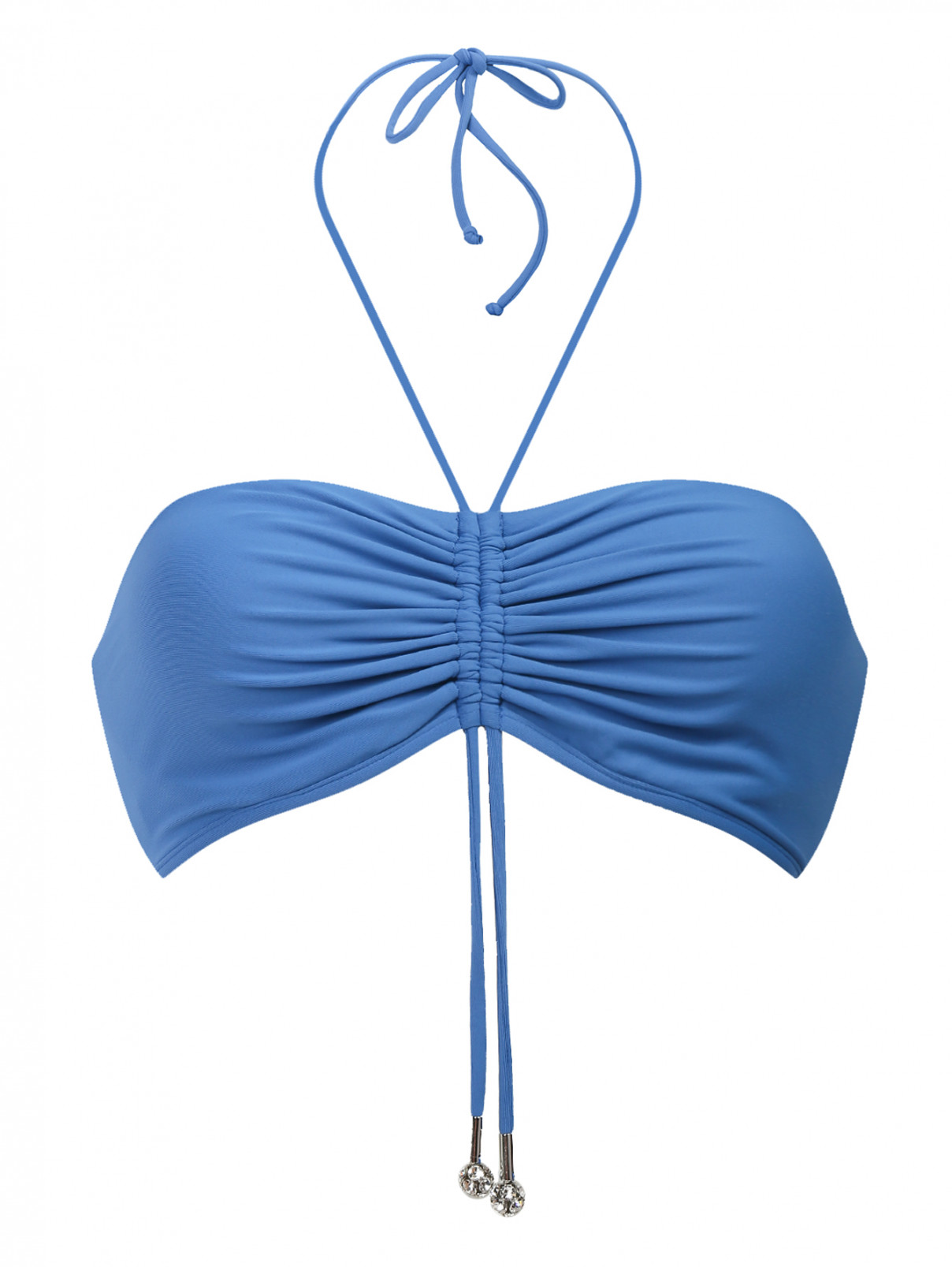 Купальный бюстгальтер-бандо с драпировкой La Perla  –  Общий вид  – Цвет:  Синий