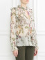 Блуза из шелка с цветочным узором Giambattista Valli  –  Модель Верх-Низ