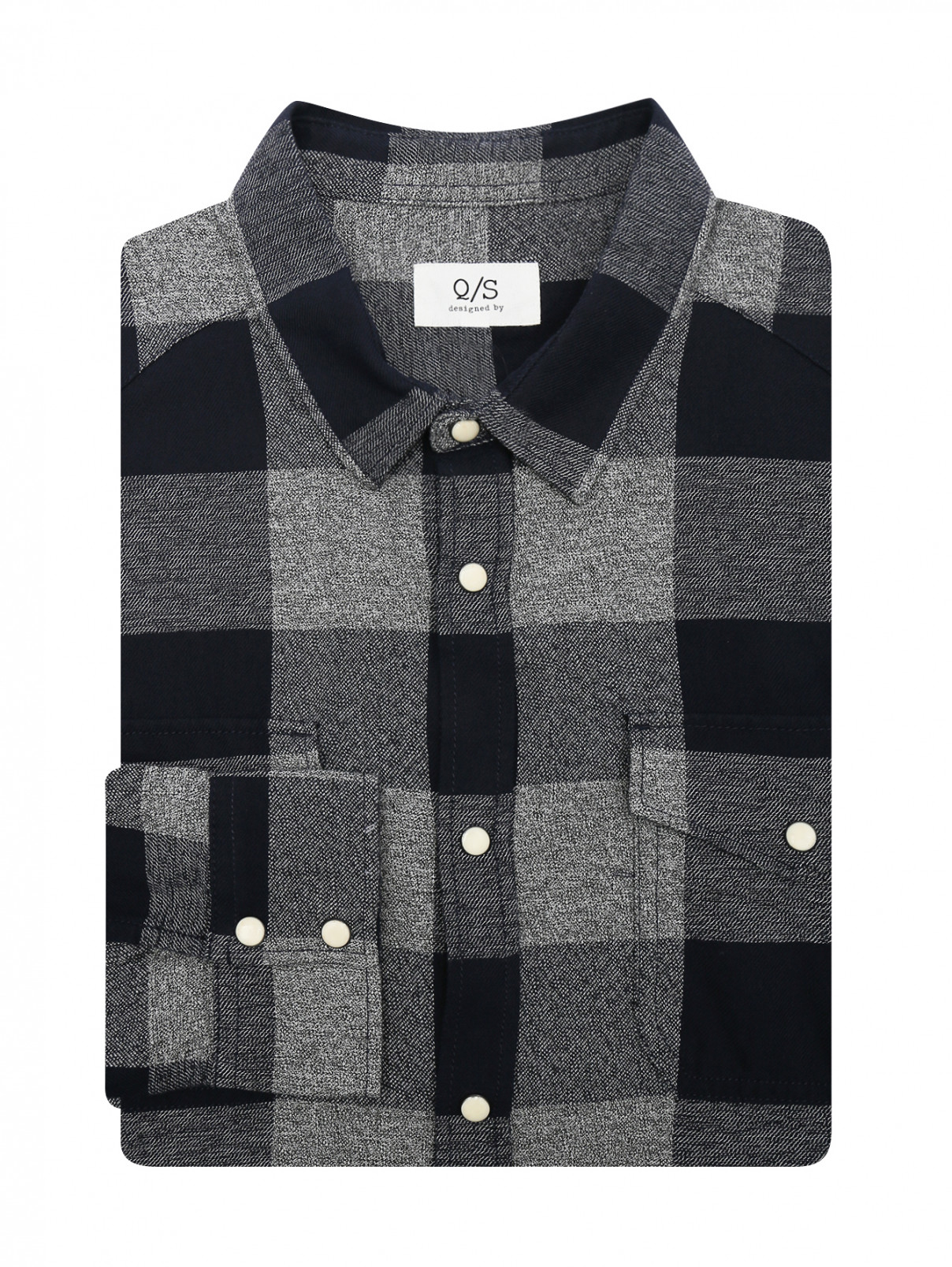 Рубашка из хлопка с накладными карманами Q/S Designe by  –  Общий вид  – Цвет:  Узор