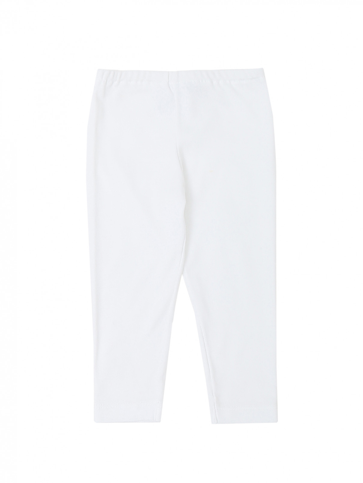 Трикотажные брюки из хлопка на резинке Aletta Couture  –  Общий вид  – Цвет:  Белый