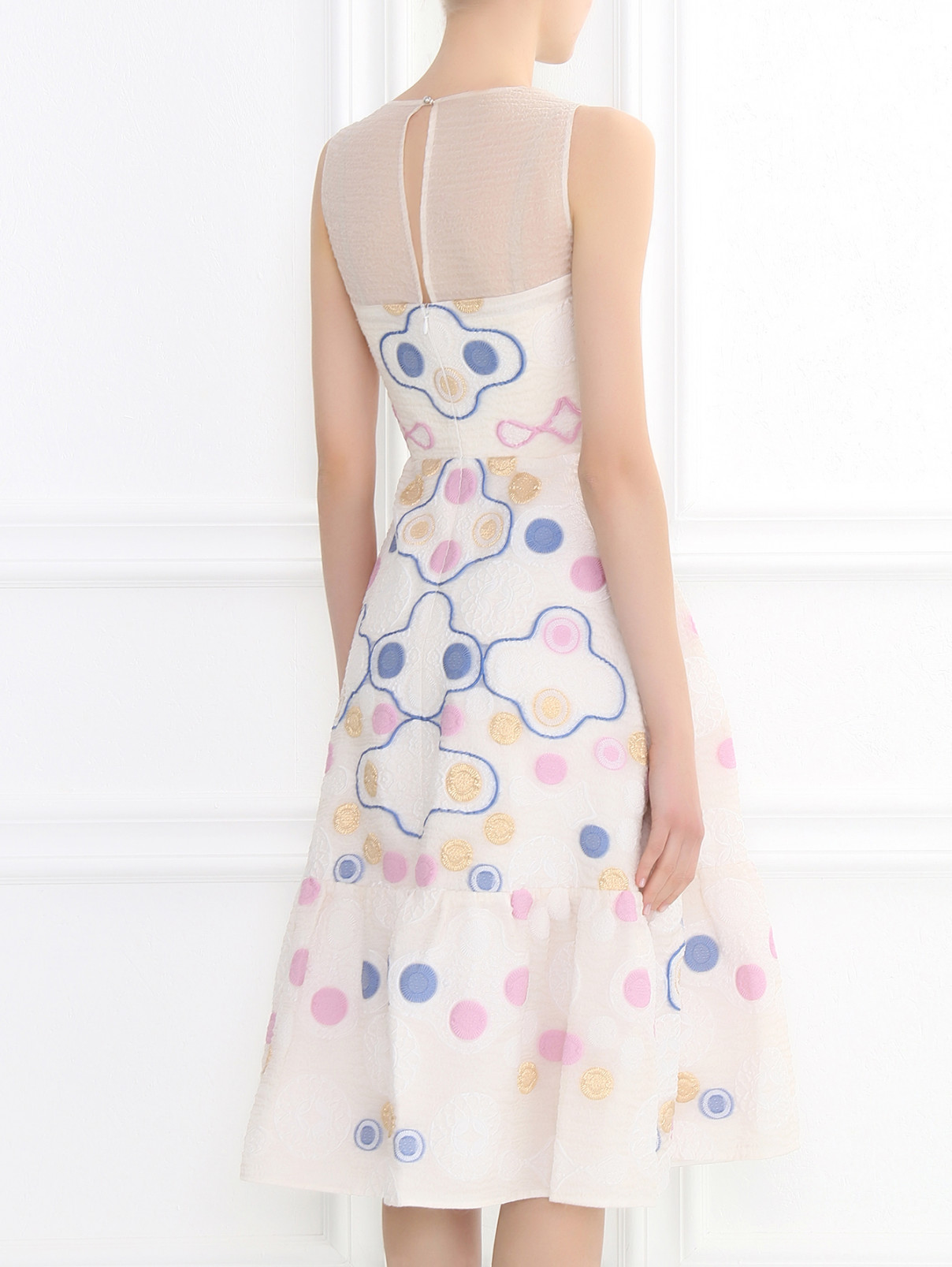 Платье-миди с узором и контрастной отделкой Peter Pilotto  –  Модель Верх-Низ1  – Цвет:  Узор