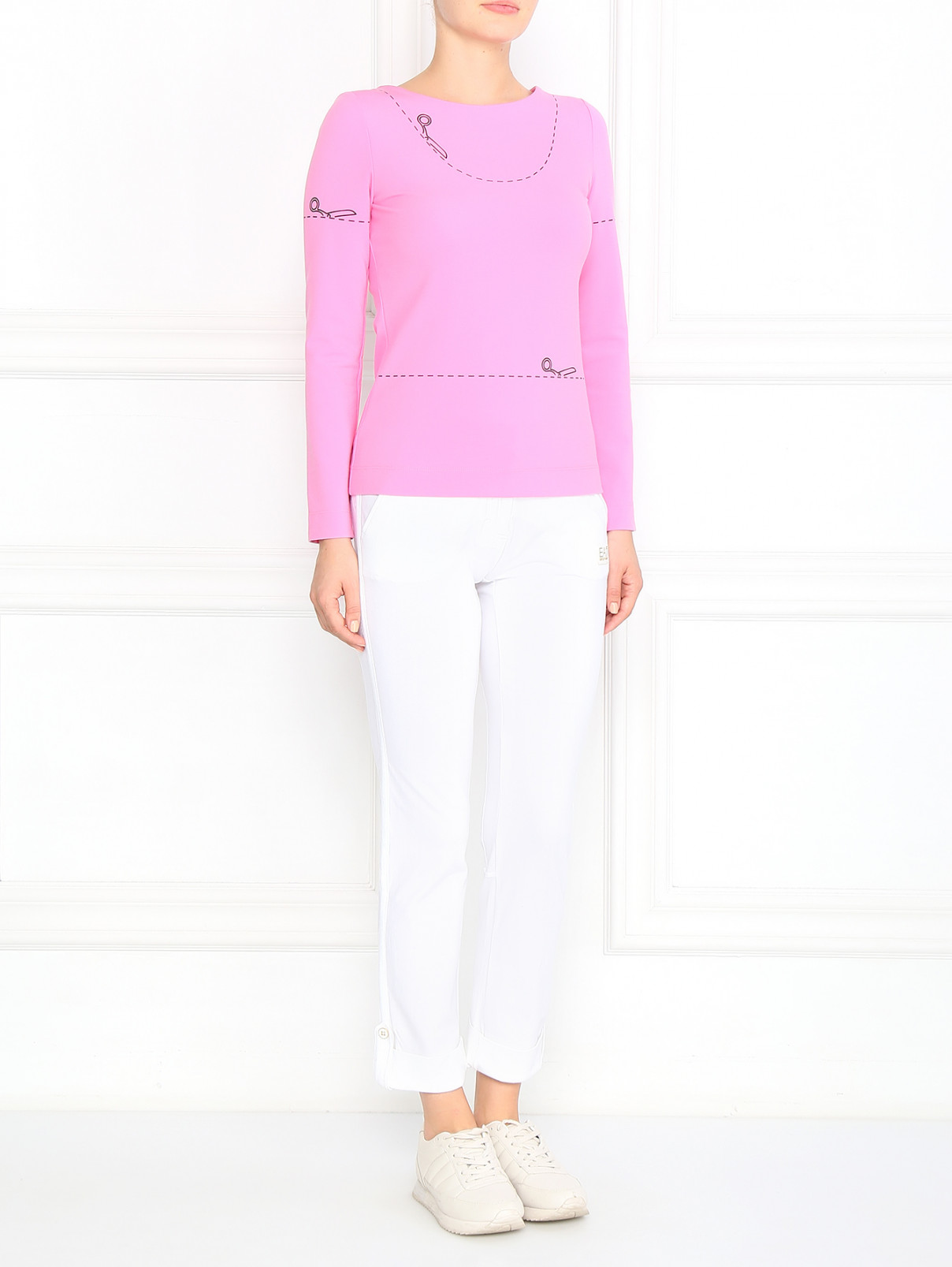 Лонгслив с принтом Moschino Couture  –  Модель Общий вид  – Цвет:  Розовый