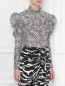 Блуза из хлопка и шелка с узором Isabel Marant  –  МодельВерхНиз