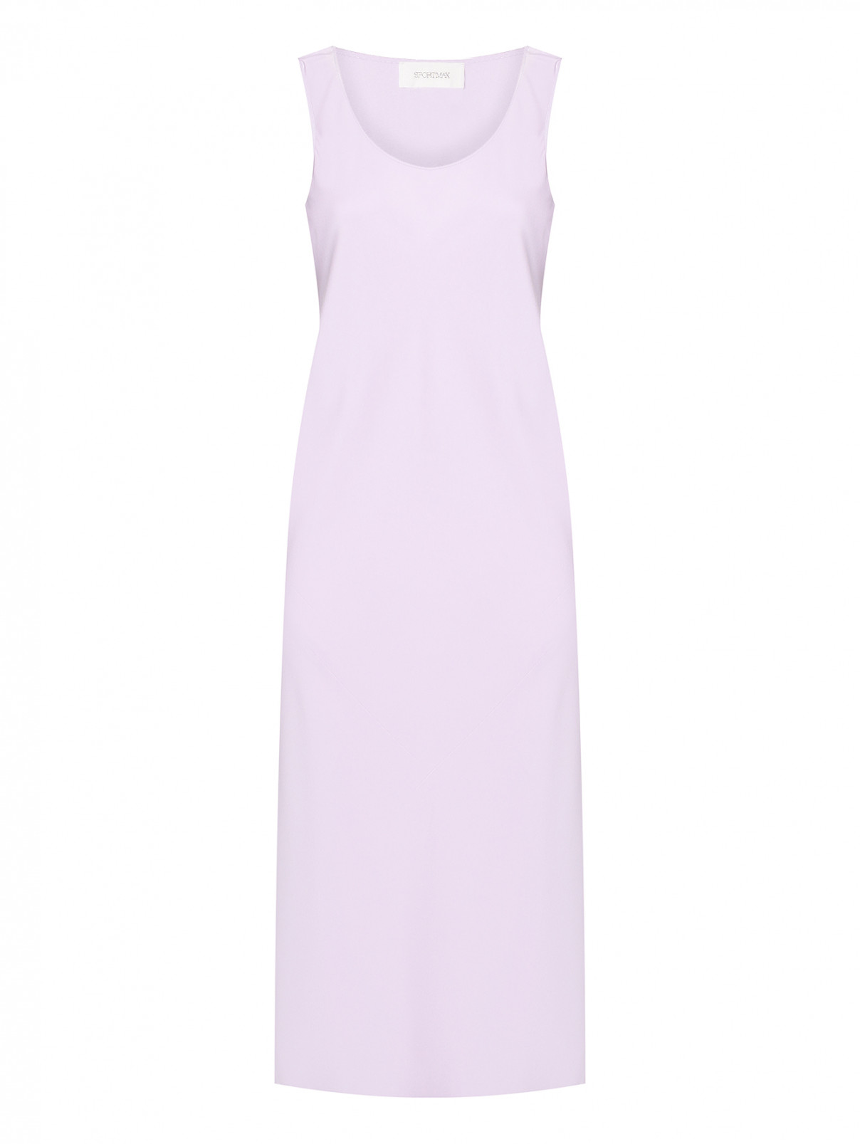 Платье-миди из шелка Sportmax  –  Общий вид  – Цвет:  Фиолетовый