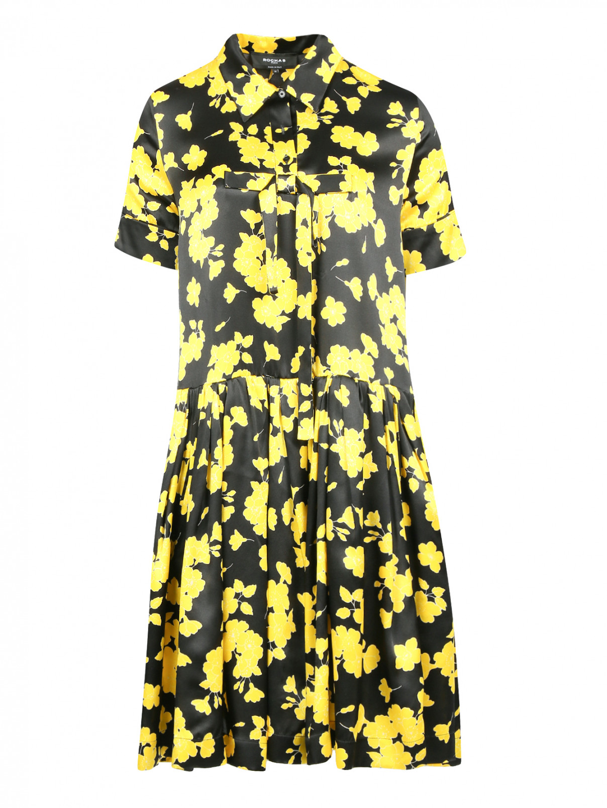 Платье из шелка с узором Rochas  –  Общий вид  – Цвет:  Узор