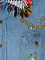 Блуза из денима и шелка с аппликацией Forte Dei Marmi Couture  –  Деталь