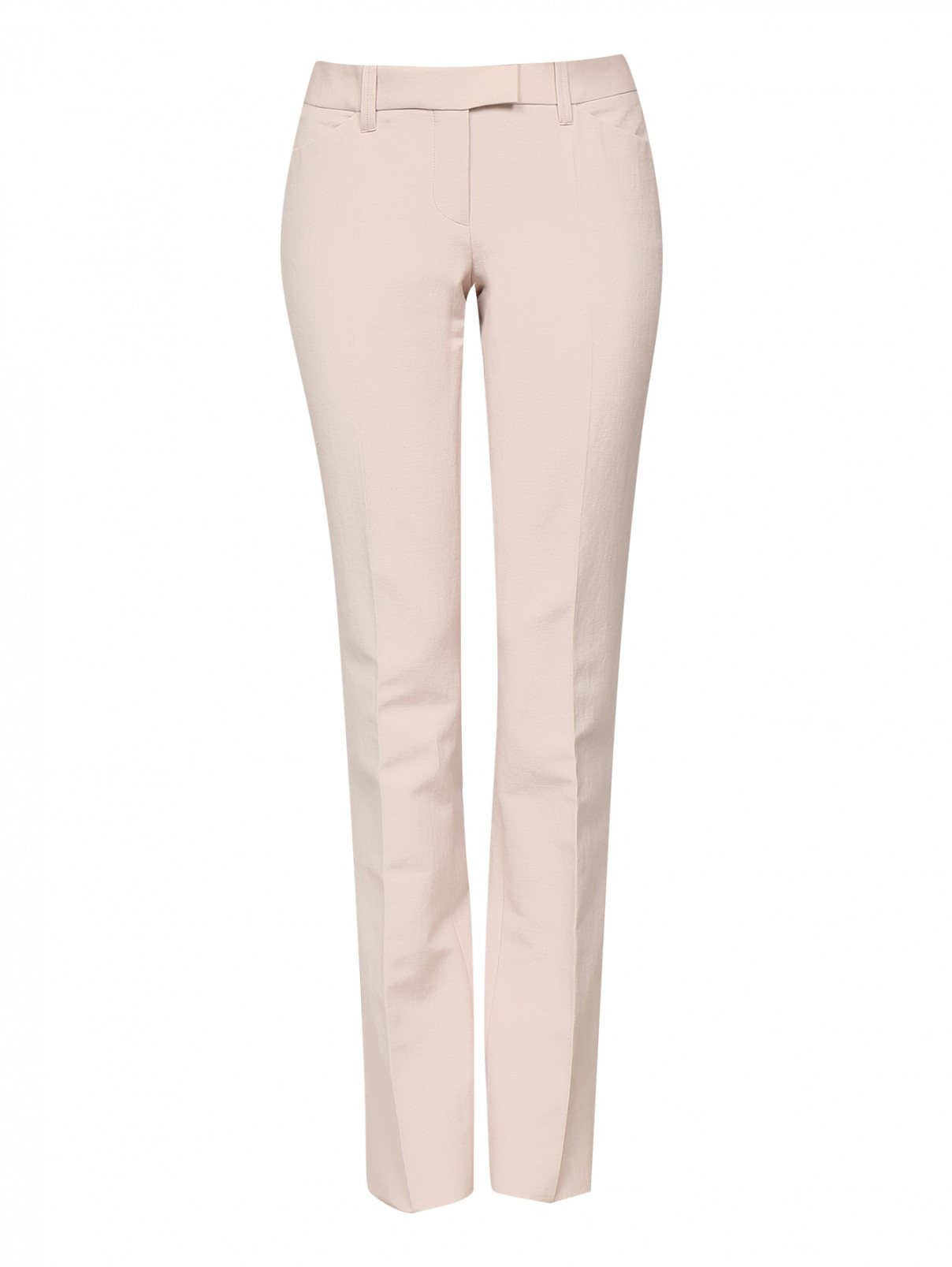 Прямые брюки из смешанного хлопка с боковыми карманами Barbara Bui  –  Общий вид  – Цвет:  Розовый