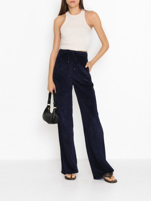 Брюки из вискозы широкого кроя с карманами Max Mara - МодельОбщийВид