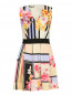 Платье-мини из хлопка с цветочным узором Alberta Ferretti  –  Общий вид