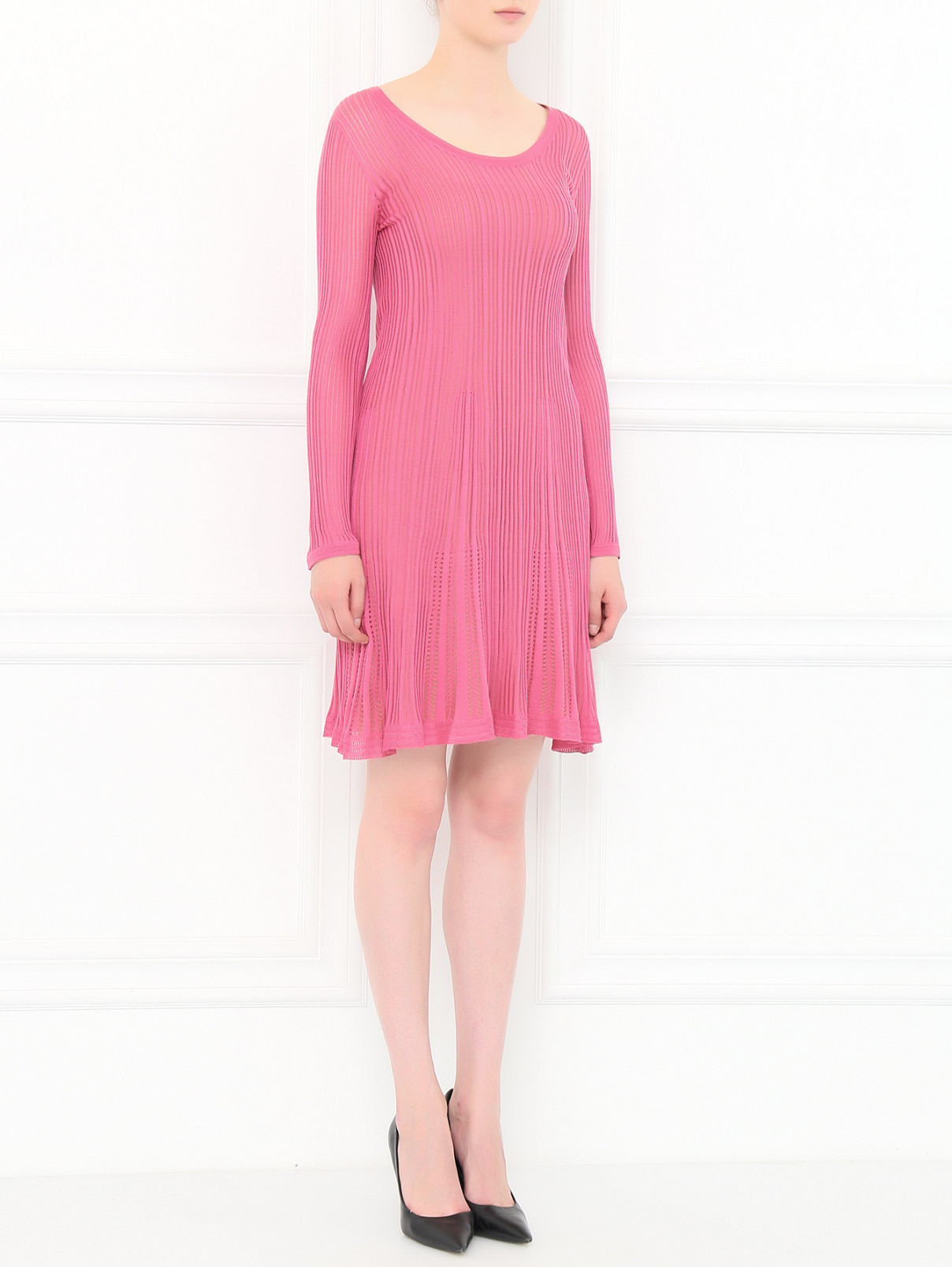 Платье из шелка Alberta Ferretti  –  Модель Общий вид  – Цвет:  Розовый