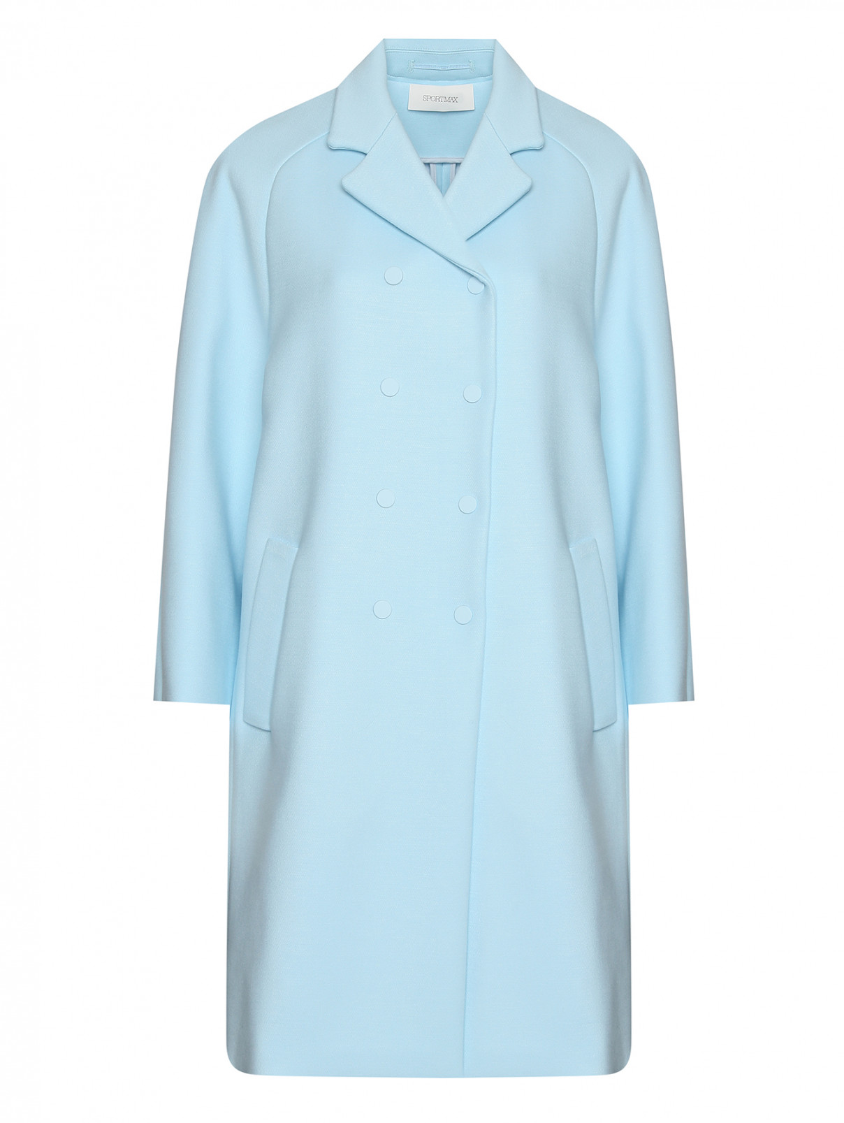 Пальто из смешанной вискозы на кнопках Sportmax  –  Общий вид  – Цвет:  Синий