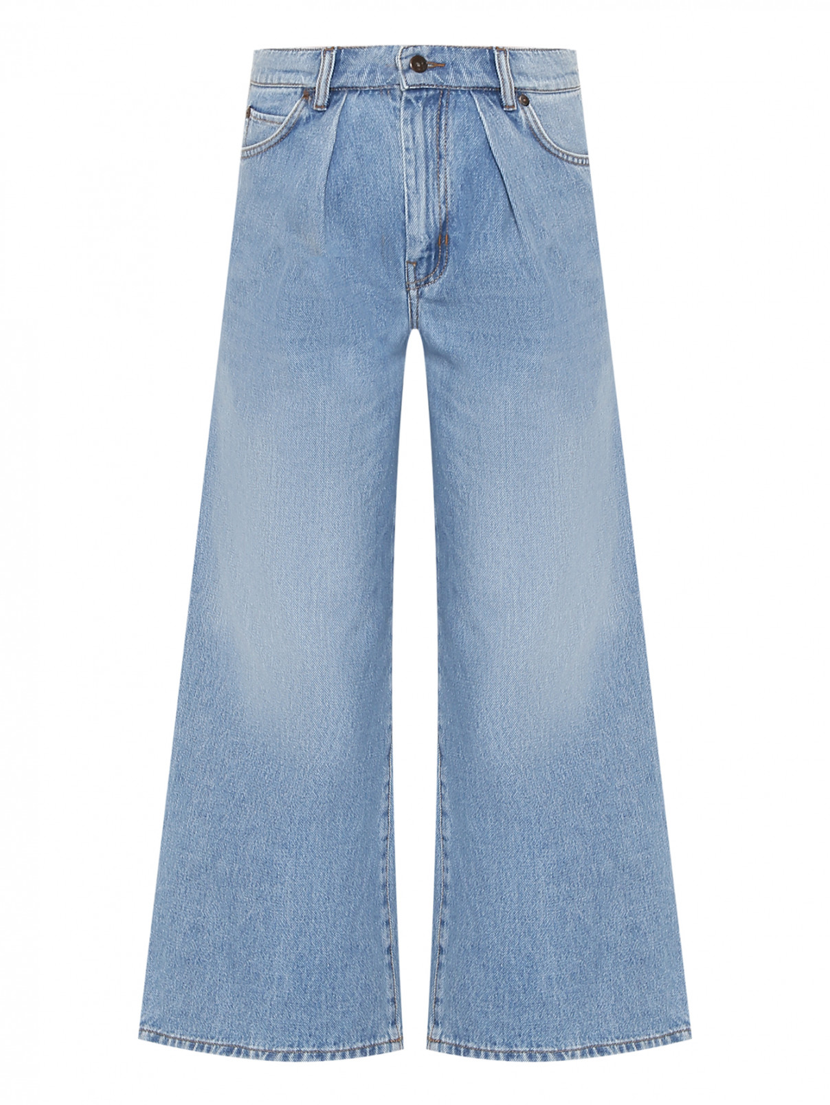 Укороченные джинсы широкого кроя Weekend Max Mara  –  Общий вид  – Цвет:  Синий
