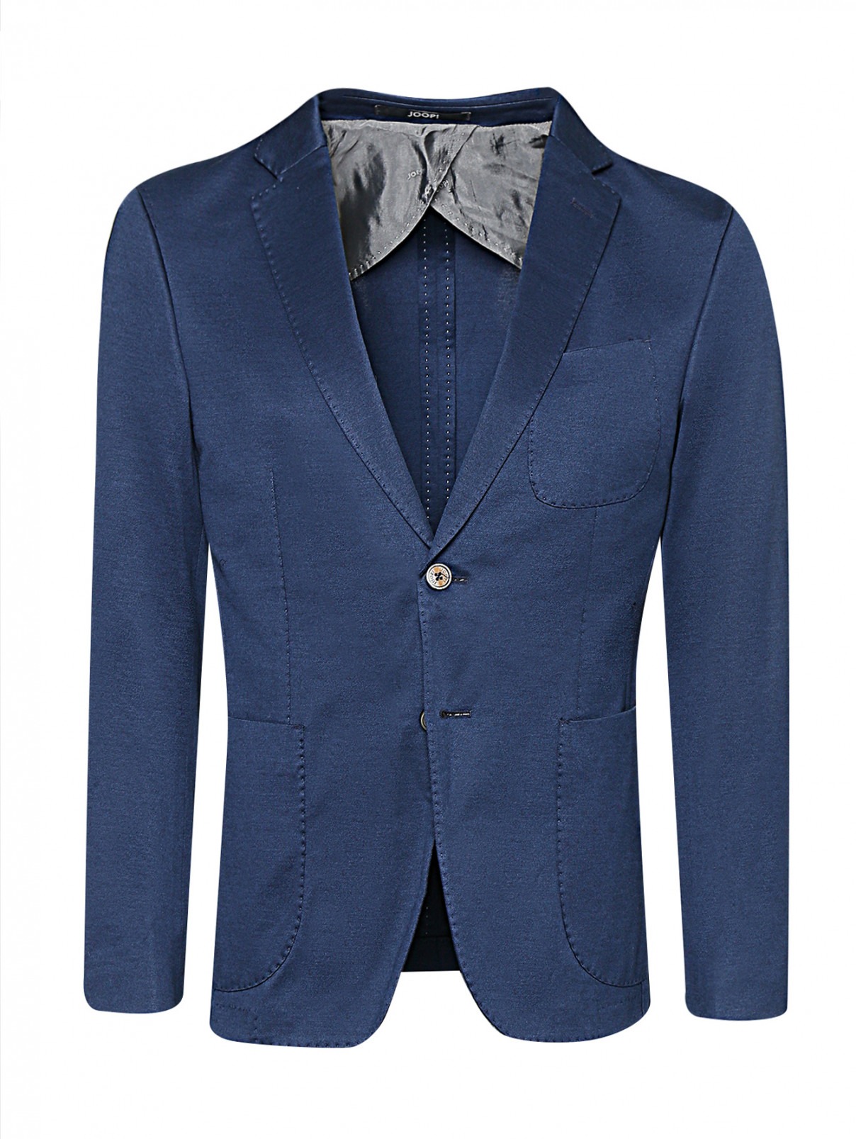 Пиджак из хлопка с накладными карманами Joop  –  Общий вид  – Цвет:  Синий