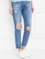 Укороченные джинсы прямого кроя с потертостями Adriano Goldschmied  –  Модель Верх-Низ