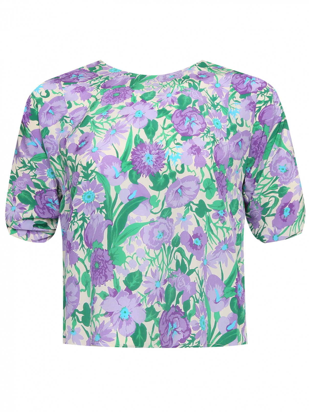 Блуза из шелка с узором Weekend Max Mara  –  Общий вид  – Цвет:  Мультиколор