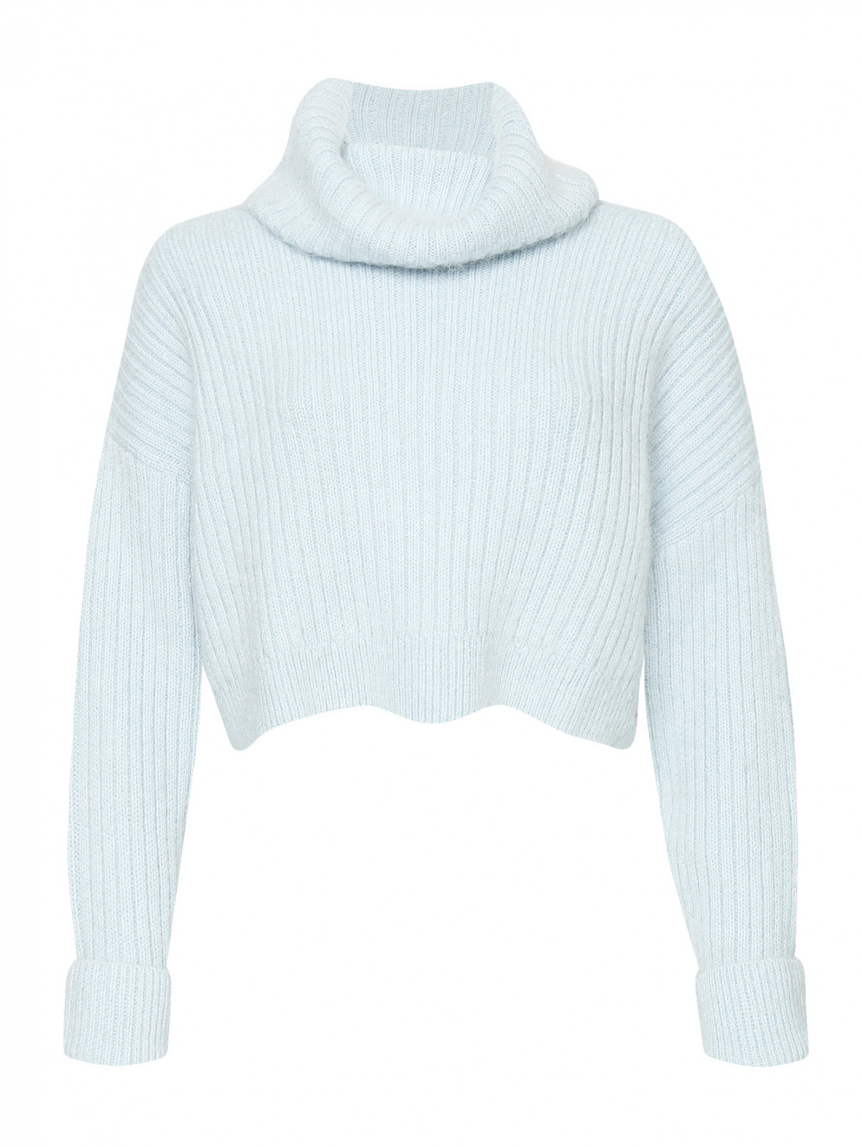 Укороченный свитер из шерсти и мохера 3.1 Phillip Lim  –  Общий вид  – Цвет:  Синий