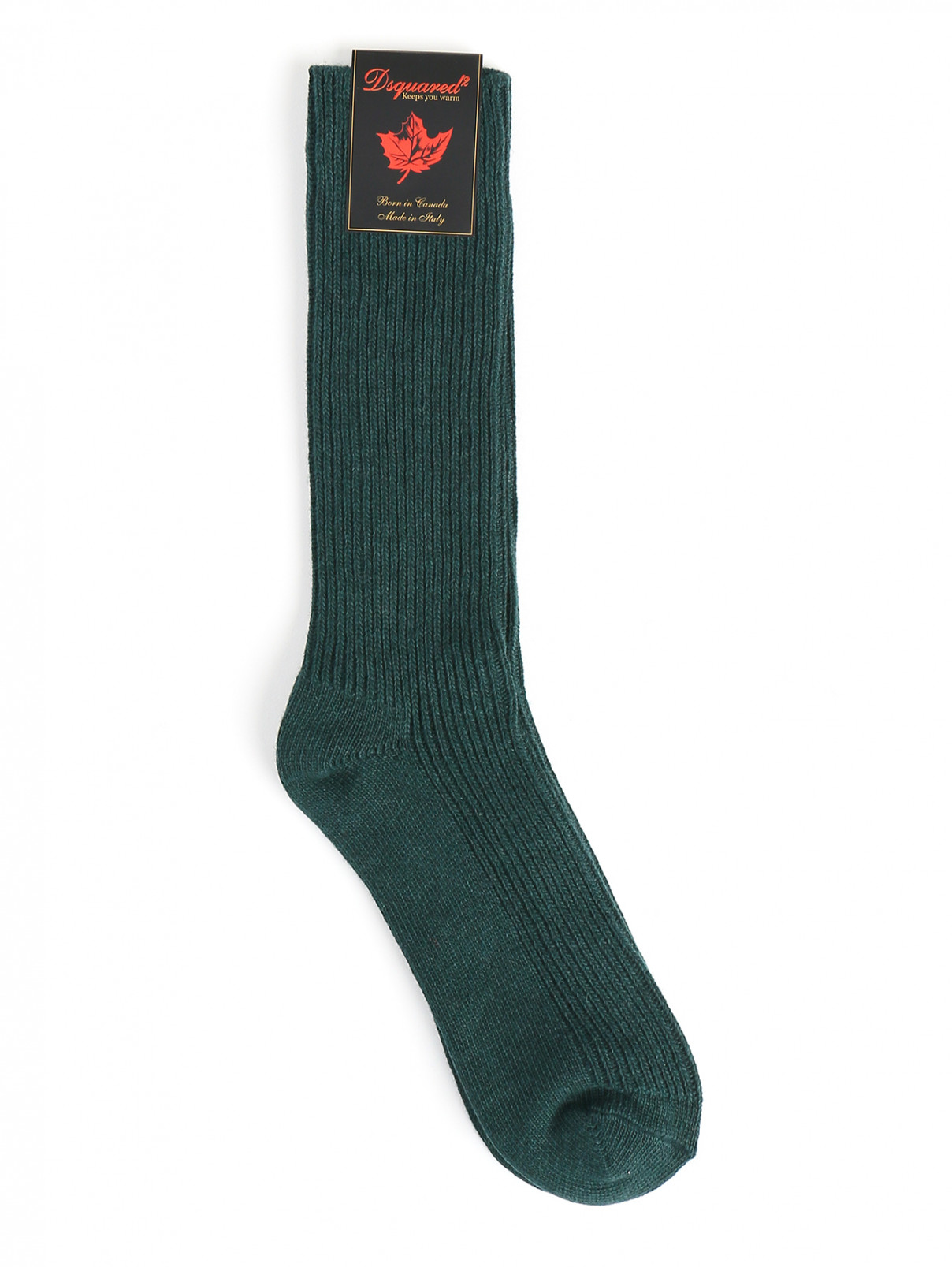 Однотонные носки из шерсти и кашемира Dsquared2  –  Общий вид  – Цвет:  Зеленый