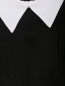 Платье макси из шелка  свободного кроя с контрастным воротником Ulyana Sergeenko  –  Деталь