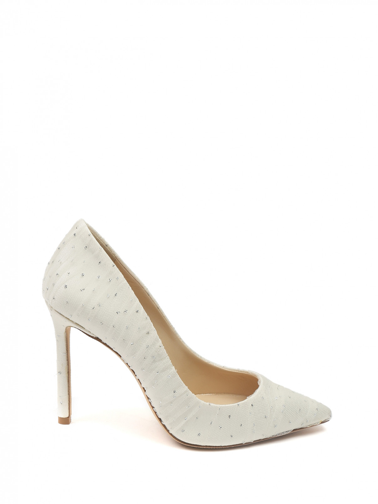 Туфли из сетки с узором на шпильке Jimmy Choo  –  Обтравка1  – Цвет:  Белый