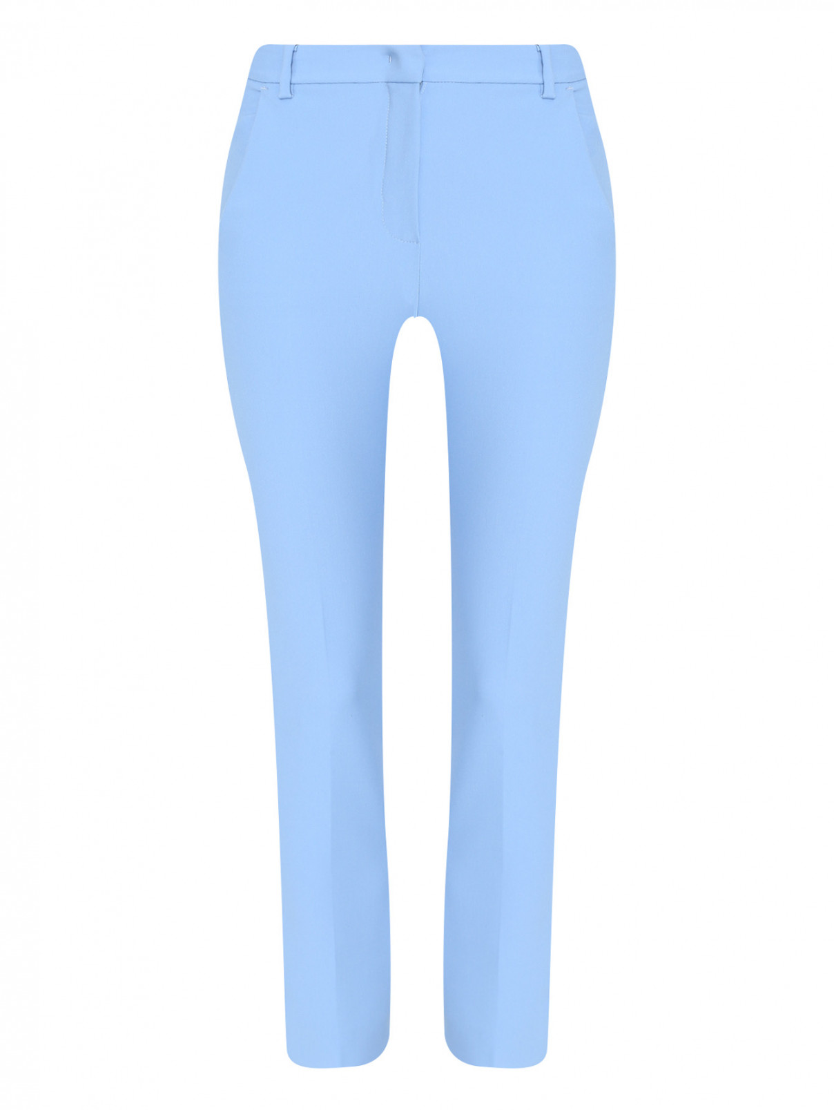 Укороченные брюки с карманами Weekend Max Mara  –  Общий вид  – Цвет:  Синий