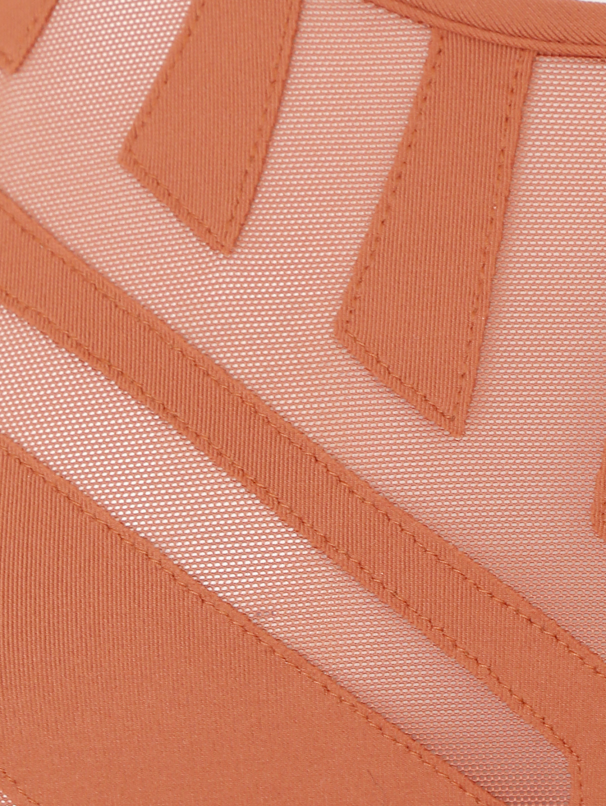 Платье-мини с вставками из сетки La Perla  –  Деталь1  – Цвет:  Оранжевый