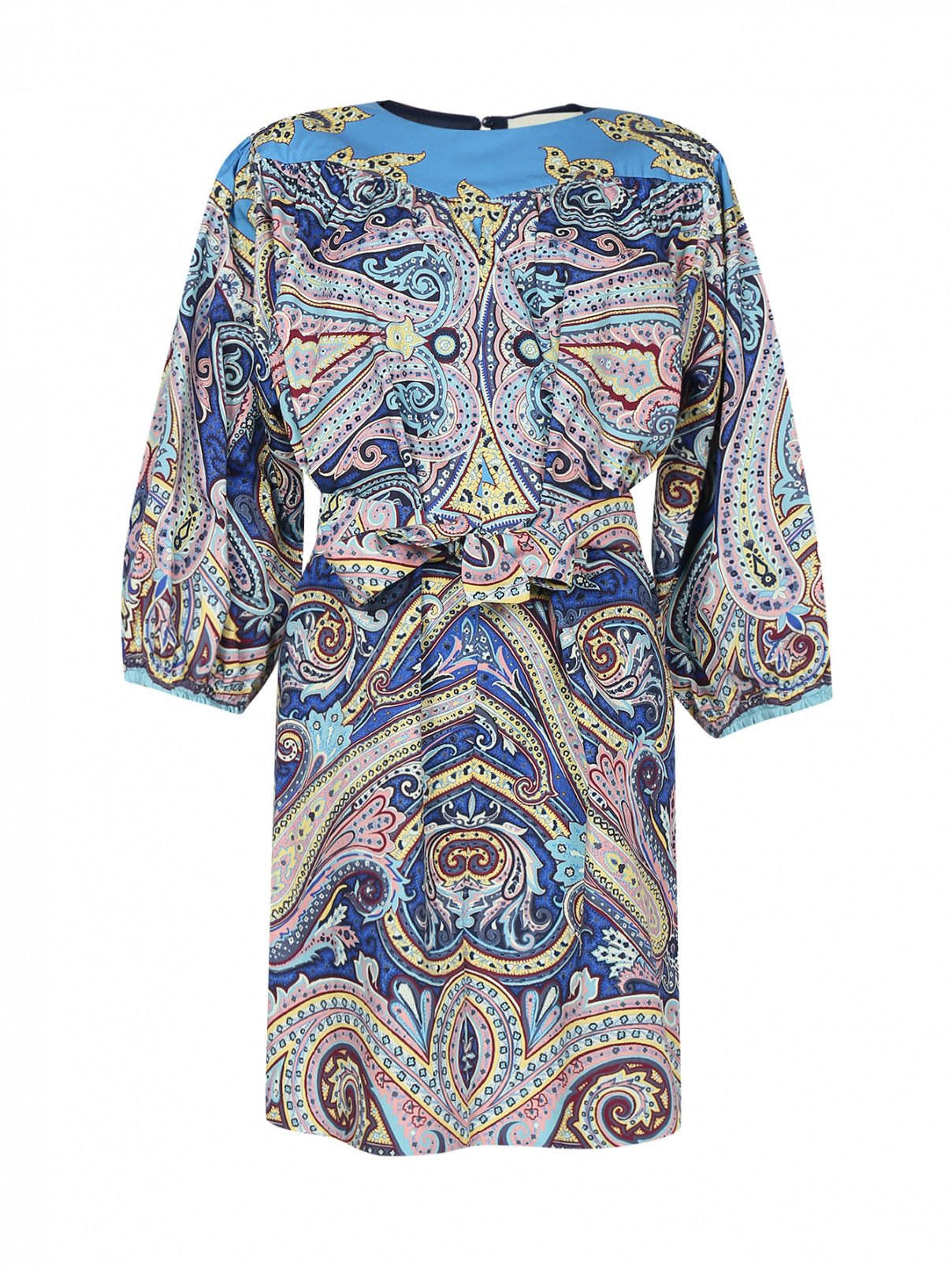 Платье-мини из хлопка с узором Etro  –  Общий вид  – Цвет:  Узор