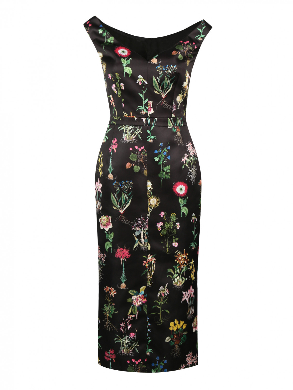 Платье-футляр с цветочным узором N21  –  Общий вид  – Цвет:  Узор