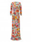 Платье-макси из шелка с цветочным узором Moschino  –  Общий вид