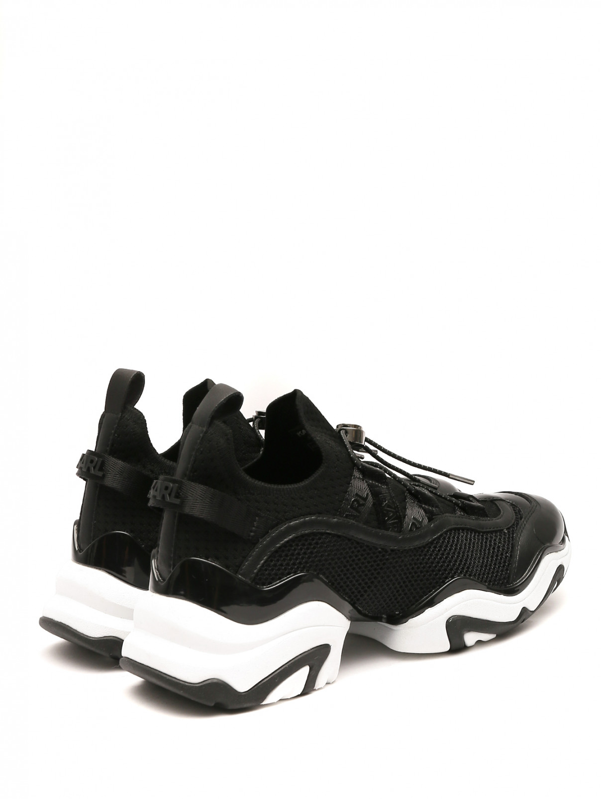 Кроссовки на массивной подошве Karl Lagerfeld  –  Обтравка2  – Цвет:  Черный